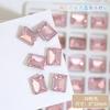 Celebridad de internet rectangular ángulo recto caramelo de roca diamante manicura 8 * 10 mm cubo de hielo grande fondo puntiagudo cristal de vidrio de color diamante joyería para uñas
