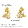 Aretes con un Toque de Lujo Ligero y de Gama Alta, Acero Inoxidable, Diseño de Nicho, Joyería Estilo Sirena Blanca Ins, Venta al por Mayor Transfronteriza de Verano