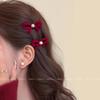 Otoño e Invierno Año Nuevo Rojo Terciopelo Pinza Grande para el Cabello para Mujer 2024 Nuevo Clip de Tiburón de Alta Gama para el Cabello Accesorios para el Cabello