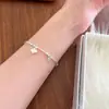 Pulsera Cuadrada de Plata 925 de Moda y Corazón para Mujer, Regalo, Joyería de Moda Estilo Ins