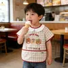 Novo Estilo Bavaglino para Comer de Bebê, Babador Infantil Impermeável de Manga Curta, Roupas Anti-Sujeira de Verão para Alimentação e Brincadeiras, Roupa de Bebê para Usar ao Contrário