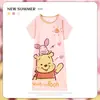 Pijama Feminino Verão Manga Curta Fino Desenho Animado Pequeno Fresco Fofo Estilo Ins Solto Camisola Doce Estudante Roupas de Casa