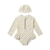 Traje de baño de una pieza nuevo hecho a medida transfronterizo para niñas para jugar en el agua, ropa de protección solar, traje de una pieza con protección solar para niños