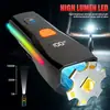 Luz de Bicicleta de Alta Intensidad Transfronteriza, Luz para Ciclismo Nocturno, Luz de Ciclismo Colorida Ultrabrillante, Linterna Impermeable, Luz Trasera para Bicicleta de Montaña