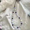 Cadena para Teléfono Móvil de Cuentas Estrella Turquesa Blanca Estilo Ins Cadena de Teléfono Móvil Personalizada de Color Contrastante Cadena para Cámara CCD Chica Hermosa