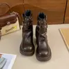 Botas de Media Caña con Tacón Grueso y Punta Fina Estilo Coreano para Mujer Correa con Doble Hebilla Negras Versátiles Botas de Jinete Suela Gruesa que Aumenta la Altura Botines Botas de Mujer
