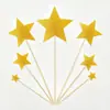 Toppers de Estrella de Cinco Puntas de Papel Brillante Set de 7 Piezas Hermosa Decoración para Pastel Papel Insertos para Pastel de Cumpleaños