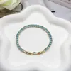 Moda Nicho Europeia e Americana Estilo Doce Cool Desordem Irregular Pulseira Feminina de Cobre Zircônia Colorida Simples Temperamento Fecho
