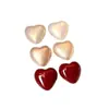 Brincos Angola Coração Vermelho Branco Vermelho Luxo Acessível High-End Outono e Inverno Elegantes High-End Simples Versáteis