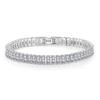 Pulsera simple femenina de moda personalidad cadena gruesa circonita rectangular plata temperamento elegante mano llena de diamantes hielo claro