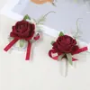 Ojal para Novio de Boda Estilo Occidental, Flores Artificiales de Rosas Multicolor, Flor de Muñeca para Novia, Accesorios de Flor de Solapa para Hombres en Cena de Fiesta de Cóctel
