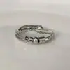 Anillo Giratorio de Plata Tailandesa para la Ansiedad Anillo para el Dedo Índice Multi-Círculo Cuentas de Transferencia Auspicioso Transferencia Moda Coreana Regalo para Novia