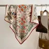 Nuevo Pañuelo Cuadrado de Algodón y Lino con 65 Hebillas Magnéticas Pañuelo de Seda Versátil Calentador de Cuello Moda de Alta Gama para Mujer Otoño e Invierno Pañuelo de Seda Clásico