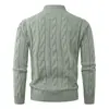 Suéter de punto trenzado vintage con media cremallera para otoño e invierno, de importación, para hombre, suéter grueso de corte holgado con cuello alto, chaqueta estilo "old money" para hombre