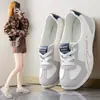 [Personalizado] K1519 Otoño 2025 Tenis Blancos Estilo Coreano para Estudiantes Mujeres, Zapatos Versátiles Casuales de Ponerse sin Cordones para Mujeres