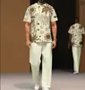 Conjunto de Camiseta Deportiva Casual de Manga Corta y Pantalones con Estampado 3D para Hombre, Cuello Redondo, Sencillo, Estilo Casual para el Día a Día, Transfronterizo