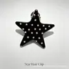 5cm Nuevo Blanco Estampado Puntos de Polca Estrella de Cinco Puntas Accesorios DIY Accesorios para el Cabello Estilo Coreano Lindo y Juguetón Estrella Pinza Decorativa para el Cabello