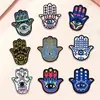 Patches bordados à mão e com bordado de olho, os mais vendidos internacionalmente, patches de estilo cultural étnico para roupas e bolsas, patches decorativos termocolantes