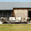 Sofá de exterior, silla de ratán para balcón exterior de patio, villa, muebles de exterior, sofá de ratán de ocio con protección solar para terraza, jardín