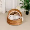 Canil de gato de celebridade da internet canil de cachorro yurt quente de inverno cama de gato semi-fechada Vila Ninho suprimentos para animais de estimação para as quatro estações
