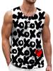 Verão 2024 Novo Colete Masculino Estampado com Flores Viking Flor Unissex Casual Moda Masculina Versátil