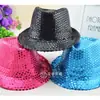 Sombrero Jazz Universal para niños y adultos sombrero de lentejuelas para actuación sombrero de escenario danza sombrero para el Día del Niño