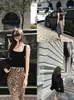Graciosa Saia de Gaze da Sorte com Estampa de Leopardo e Estampa de Leopardo Deslumbrante, com Alta Versatilidade e Acabamento em Viés
