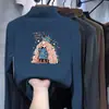 Y2455 Meninas Outono Novo Infantil Estilo Coreano Desenho Animado Casual Top Menina Tendência Versátil Outono Camiseta