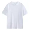 Camiseta holgada de manga corta de algodón peinado puro de 230 g para hombre, con hombros descubiertos, color blanco puro, estilo americano, de manga corta pesada.