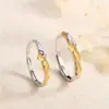 Rizhao Jinshan Anillo Color Oro 18K Plata 999 Material Pareja Diseño de Nicho Sentido para Enviar a Novia
