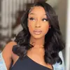 Amazon Moda Europea y Americana Encaje Frontal Onda Grande Cabello de Longitud Media Cabello Rizado África Caliente Encaje Peluca de Encaje