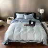 Mulan 4 Novo Conjunto Patchwork Tencel 60s LF Lençóis de Cama 1,8m Conjunto de Quatro Peças Azul Glacial Roxo Jacinto