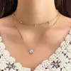 Collar Clavícula Retro Francés de Imitación Perla con Borla de Corazón de Tres Capas Apilable Europeo y Americano Nicho Temperamento de Gama Alta para Mujeres