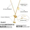 Colar com Franja de Cabacinha Estilo Nacional Temperamento Cruzado para Meninas Pingente Banhado a Ouro 18K em Aço Titânio Não Desbota Corrente de Clavícula de Luxo Leve
