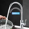 Grifo de Cocina de Cobre para Agua Caliente y Fría Antisalpicaduras para Fregadero Fregadero Grifo Giratorio de Acero Inoxidable