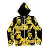 Sudadera con capucha de venta caliente transfronteriza, retro Y2K, manga larga, corte holgado, estampado, Harajuku, Hip-Hop, deportiva, talla grande, sudadera casual con cremallera
