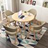 Mesa de comedor informal para oficina, apartamento pequeño, mesa de conversación superficial escandinava para el hogar, mesa y silla combinadas para pedir café, té con leche, mesa redonda para tienda