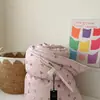 Colcha de punto estilo INS con diseño de nube de dibujos animados para primavera y otoño, colcha de invierno suave y cálida con borde enrollado, lavable a máquina, adecuada para uso en dormitorio