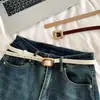 Cinto Jeans Feminino Versátil Fivela de Pino Preta Decoração Retrô Simples Versátil Moda Cinturão para Jeans Suéter Masculino