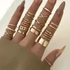 Moda Transfronteriza Europea y Americana Diseño de Nicho Estilo Minimalista de Lujo Anillo para Dedo Índice Conjunto Apilable de Anillos para Mujeres