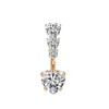 Anillo Sencillo para Ombligo de Corazón de Zirconia Stud para Ombligo de Corazón Durazno Hebilla para Ombligo con Forma de Corazón Acero Inoxidable Piercing Anillo para Ombligo Incrustado de Zirconia