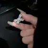 Anillo de Flor de Zirconia Estilo Francés con Diamantes, Anillo de Dedo Índice de Lujo Ligero Estilo Ins, Joyería Versátil de Moda de Nicho al por Mayor