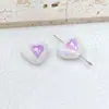 Cuentas de amor de circón de doble cara color crema, cuentas sueltas de acrílico, material para cuentas hechas a mano DIY, accesorios para cadena de teléfono móvil