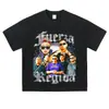 Camiseta Oversized Estampada Transfronteiriça Sem Manga Tendência Marca Rapper Manga Curta Manga Longa Masculina e Feminina Estilo Ins Manga Curta