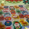 Adesivos de Vinil de Natal Permanentes à Prova d'Água Impressos Personalizados para Rótulos de Velas, Presentes de Feriado, Formato de Beijo