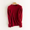 Otoño e Invierno Nuevo Cuello Redondo 100 Cachemira Pura Tejido de Punto Engrosado Suéter Color Puro Suelto Camiseta Base Top
