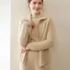 Cárdigan de Punto Suave de Cachemira para Mujer con Cremallera y Aguja de Lingote Otoño e Invierno Nuevo Holgado Moda Simple Versátil Chaqueta