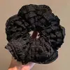 Moda Coreana Dulce Hueco Puntada de Cinta Laminada Anillo para el Pelo de Intestino Delgado Cuerda para el Cabello Avanzada Accesorios para el Cabello