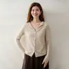 Estilo suave cachemira cuello en V estilo coreano cárdigan para mujer suéter tejido manga larga simple casual versátil suéter abrigo