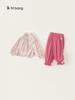 Conjunto de Roupa de Outono para Meninas Bangxuan: Conjunto de Roupa Primavera Infantil para Meninas com Top Floral e Calça Jogger